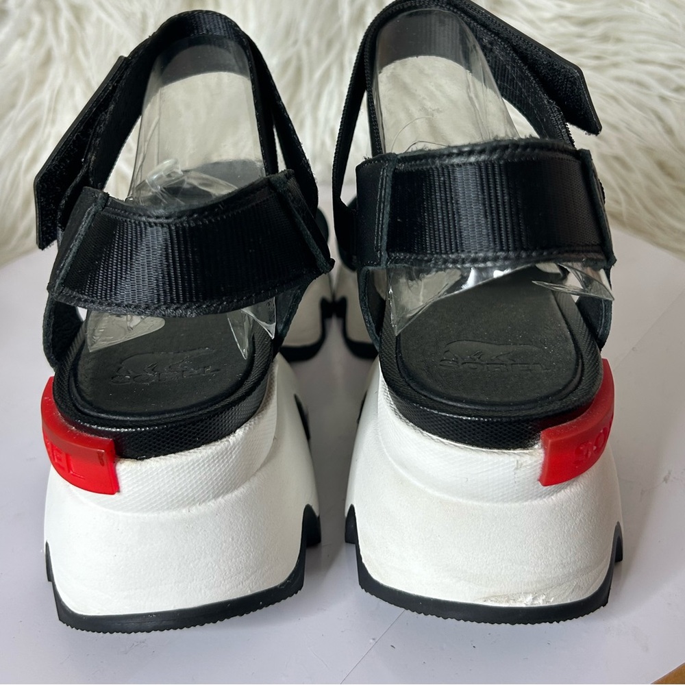 Sorel Black and White Kinetic Sandals - Picture 4 of 10